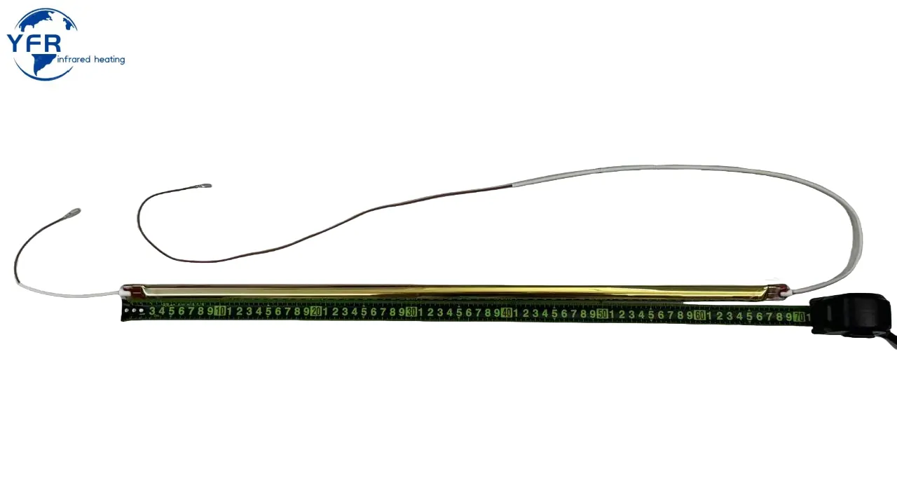 Infrared tube specification and reflector orientation gold-reflector infrared tube requiring a dimensioned specification